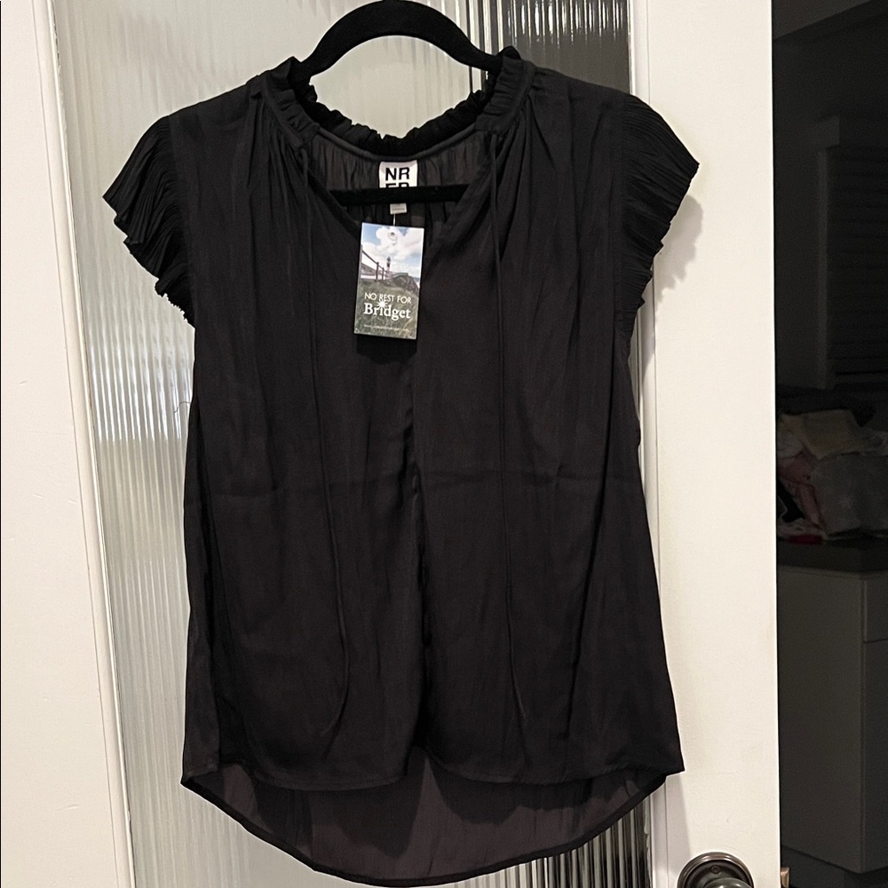Ruffle sleeves Black Blouse by No Rest For Bridget ~ NWT ~ small
